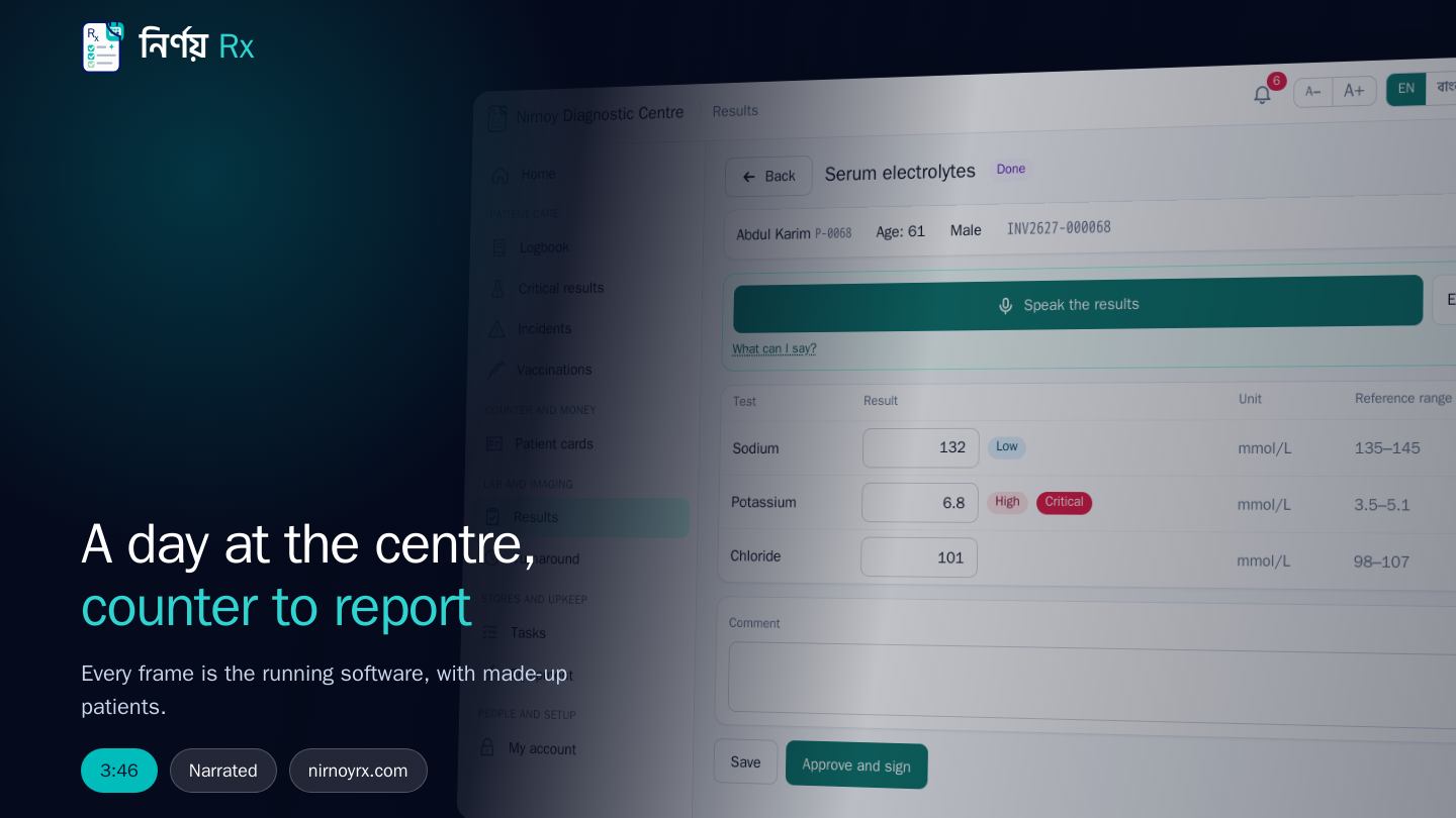 A day at a diagnostic centre, from the counter to the report