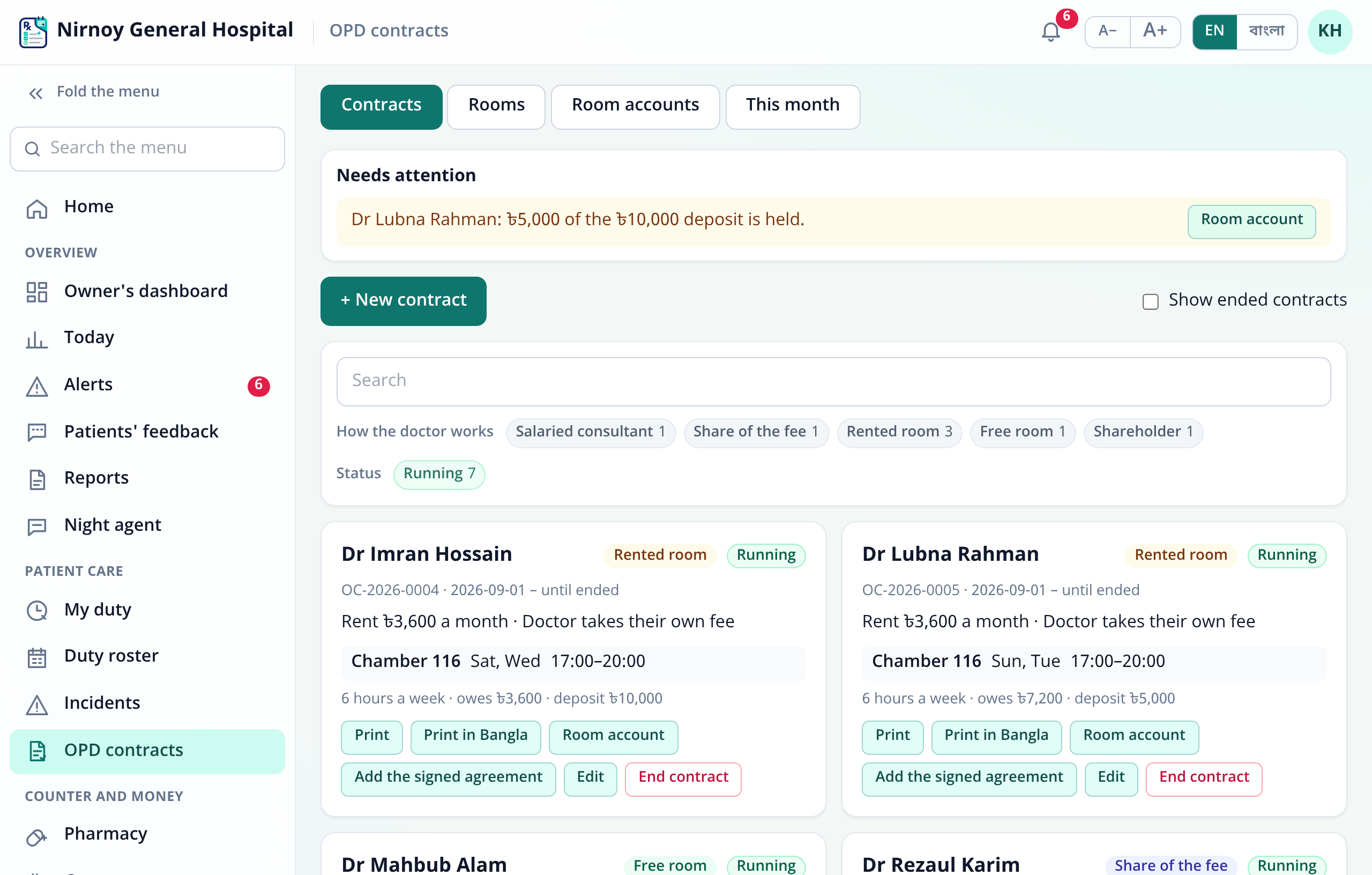 OPD contracts